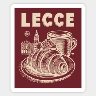 Lecce Italy - Minimalist Breakfast Linework Sticker